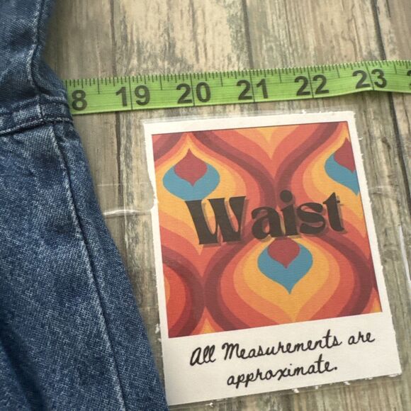 Jane Ashley Vintage Denim Maxi Dress Med Embroidered Snowmen Pockets Y2K Blue - Picture 12 of 12